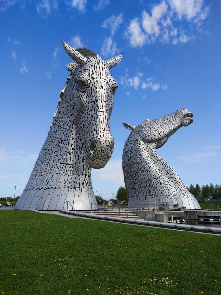 The Kelpies, Scotland, horse head sculptures, Shore excursions Edinburgh, Shore excursion from South Queensferry
